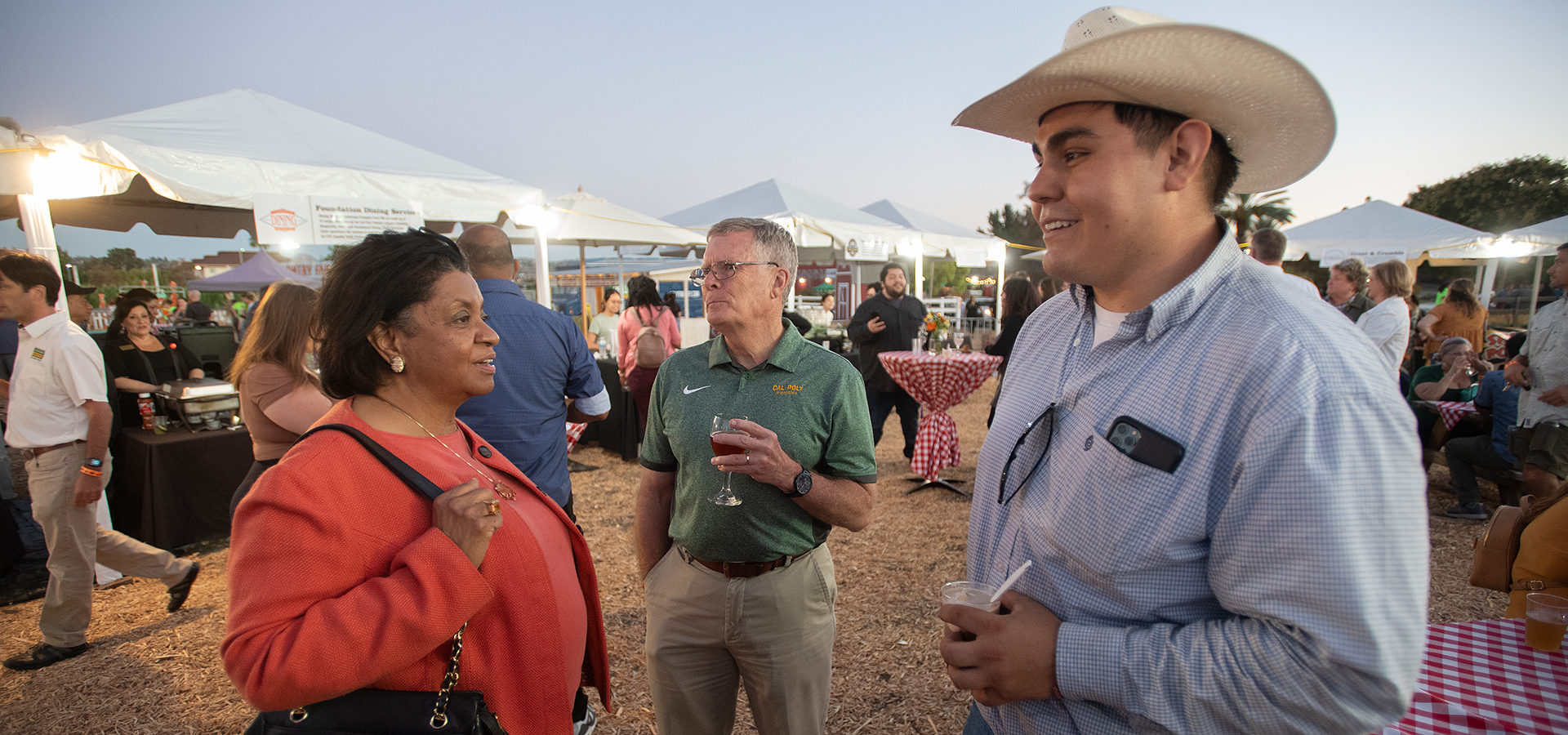 President Coley talking with a guest.