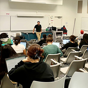 Students listen to an instructor at a ServeSafe workshop