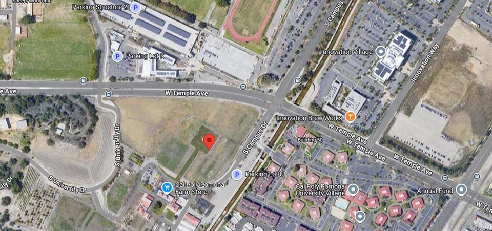 Map showing the location of parking for the Egg Hunt.