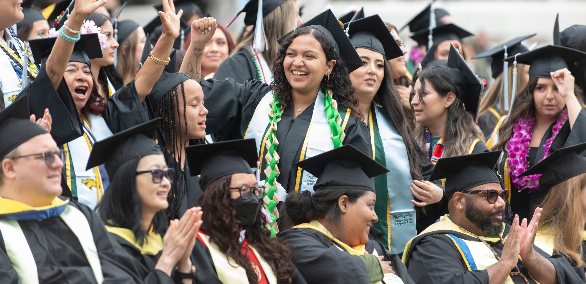 Students celebrating at a graduation ceremony