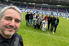 students on a soccer field