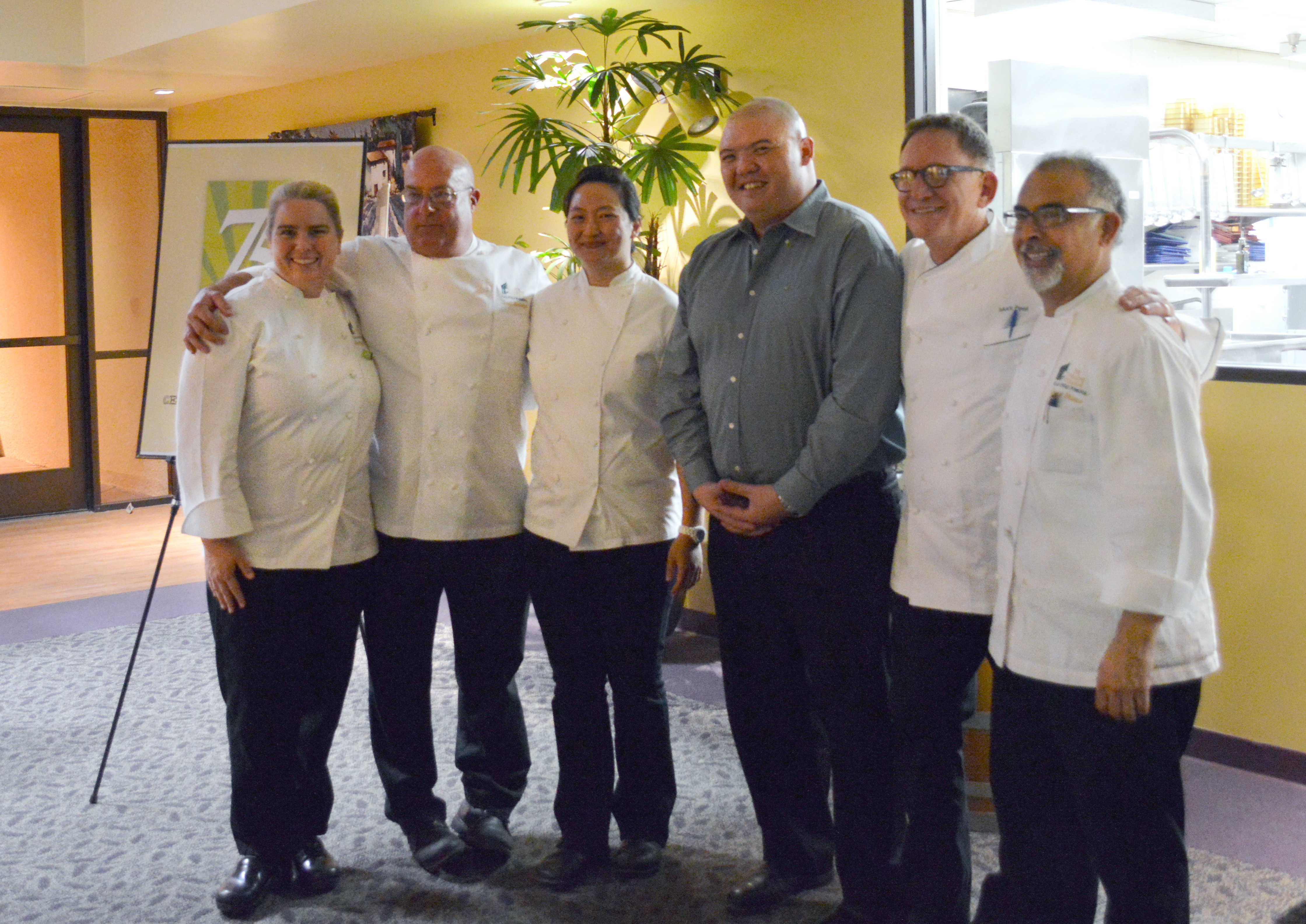 Alumni guest chefs during CPP's 75th anniversary wine dinner