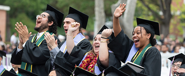 CPP graduates cheering during Commencement