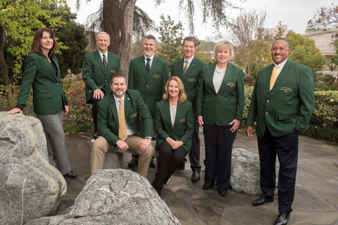 A group photo of the 2019 Engineering Alumni Hall of Fame inductees.