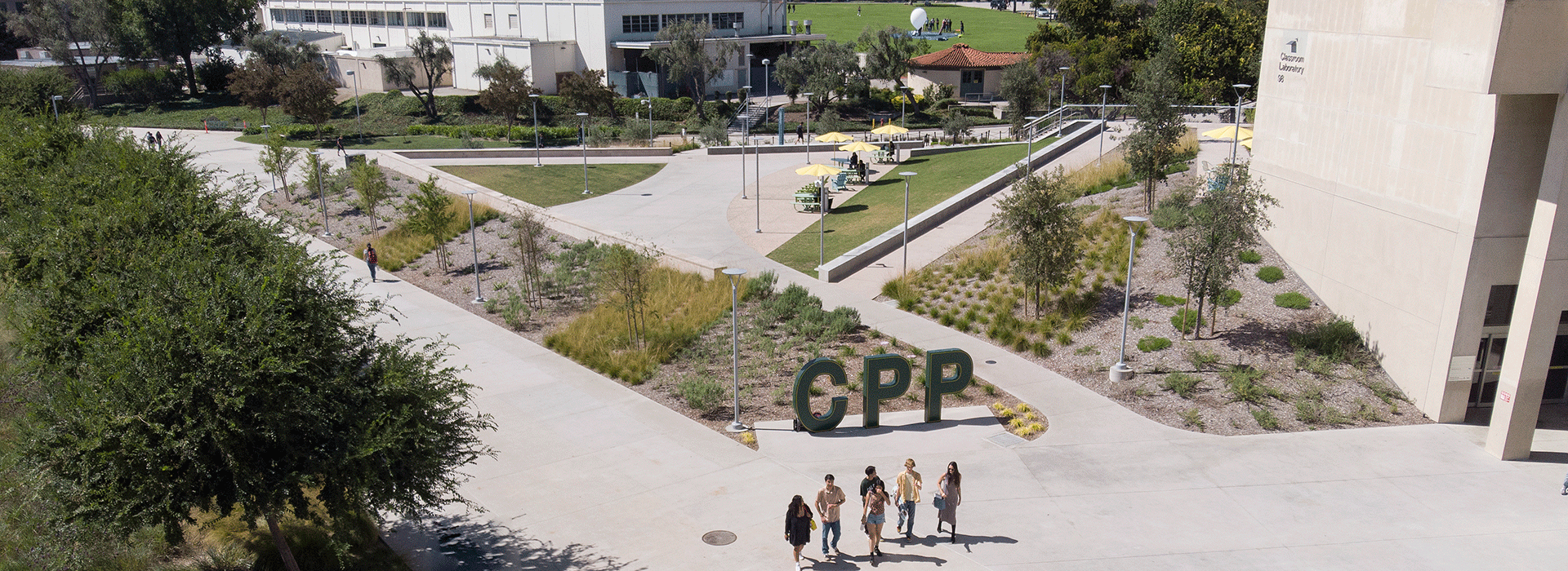 Aerial photo of CPP letters at the Park at 98.