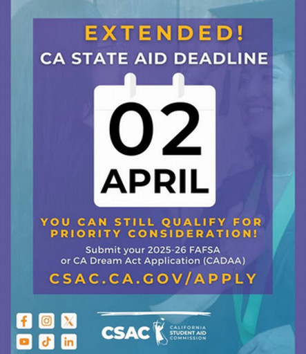 California state deadline extended to April 2, 2025