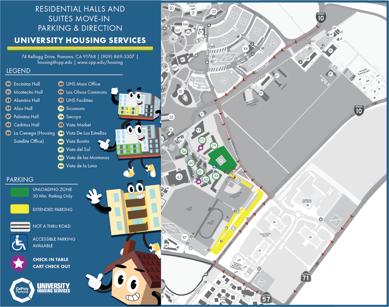 Residential Halls and Suites Move-In Map