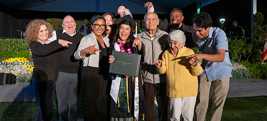 Graduate Lauren with her family