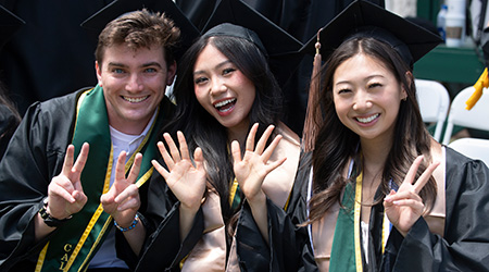Graduates pose for a group photo during the 2024 commencement ceremonies