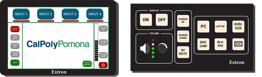 side by side diagram of both touch panel types that can be found in standard classrooms