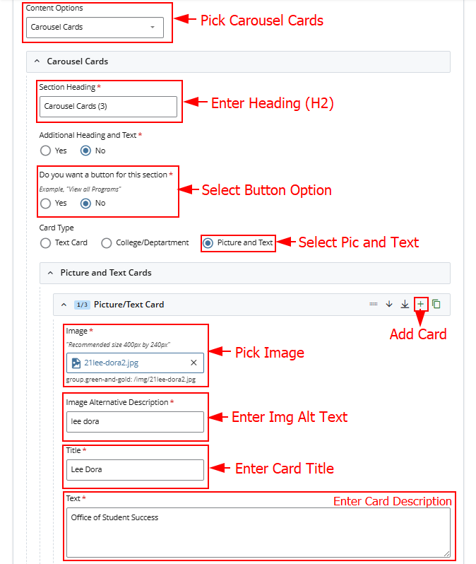 Carousel Card Option 3 Cascade Part 1