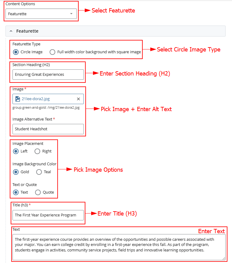 Circle Featurette Cascade View