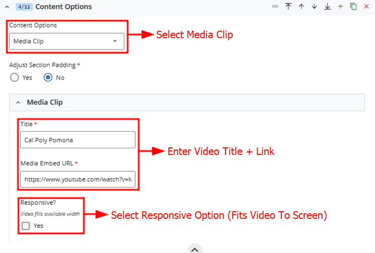 Video Clip Option Cascade View