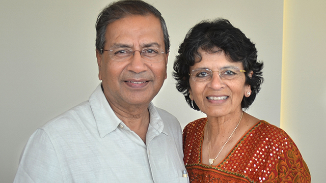 Bipin Shah (left) and his wife Rekha donated $51,000 toward a new minor in plant-based food and nutrition at Cal Poly Pomona.