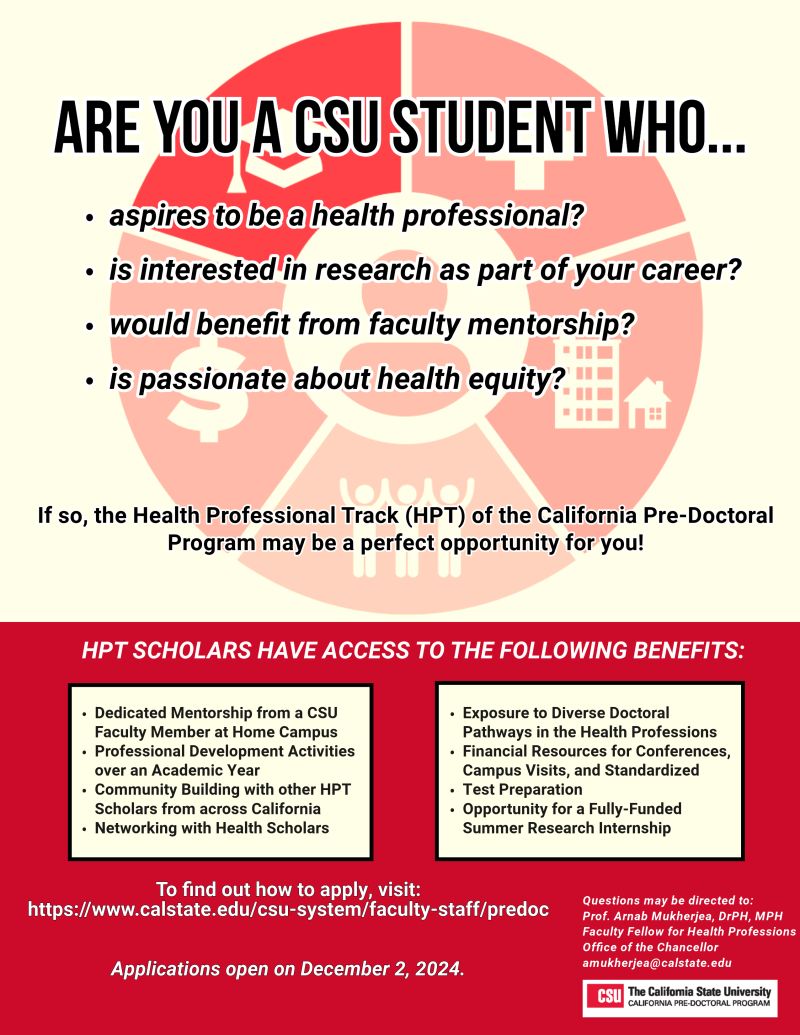 CSU Health Professional Track scholars flyer