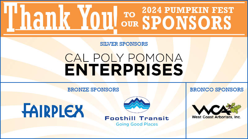 List of 2024 sponosrs: CPP Enterprises (silver); Fairplex and Foothill Transit (bronze); West Coast Arborists (Bronco)