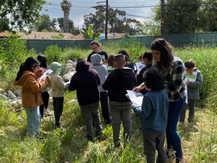 Kellogg Garden with students