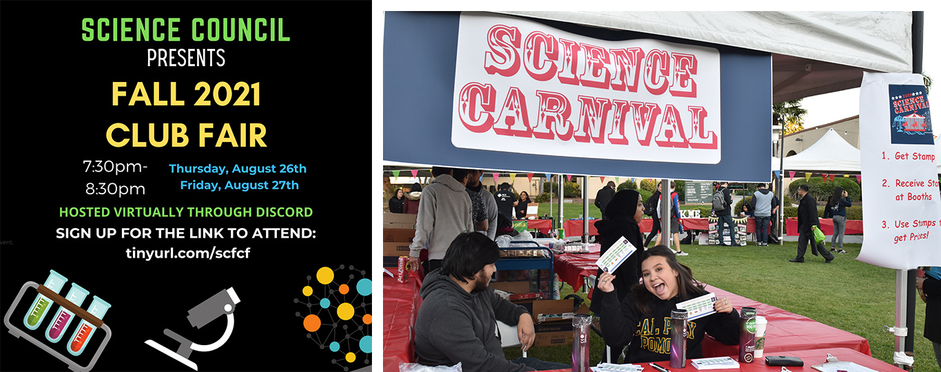 pictures of the science carnival and lunch with professors events