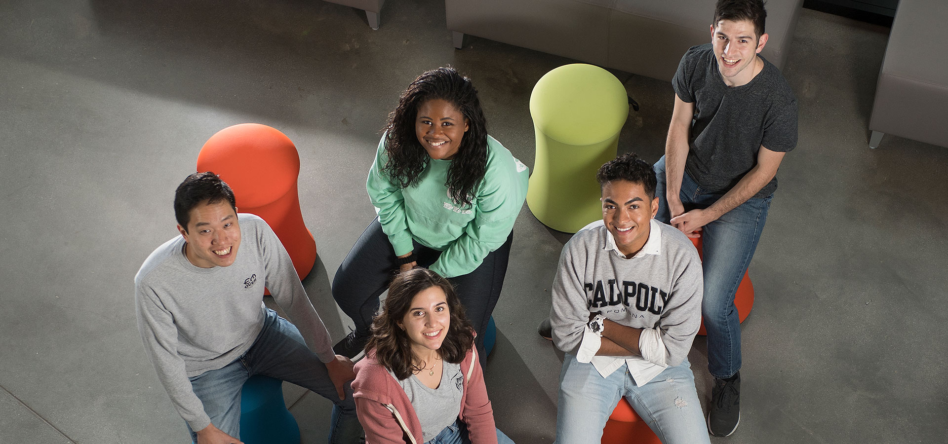 Students Smile up at the camera from the SSB